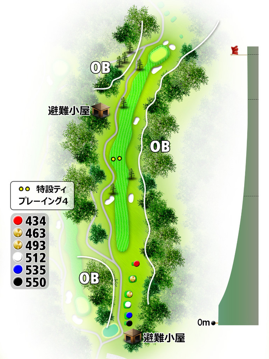 コムウッドゴルフクラブINコースHOLE10のコースレイアウト