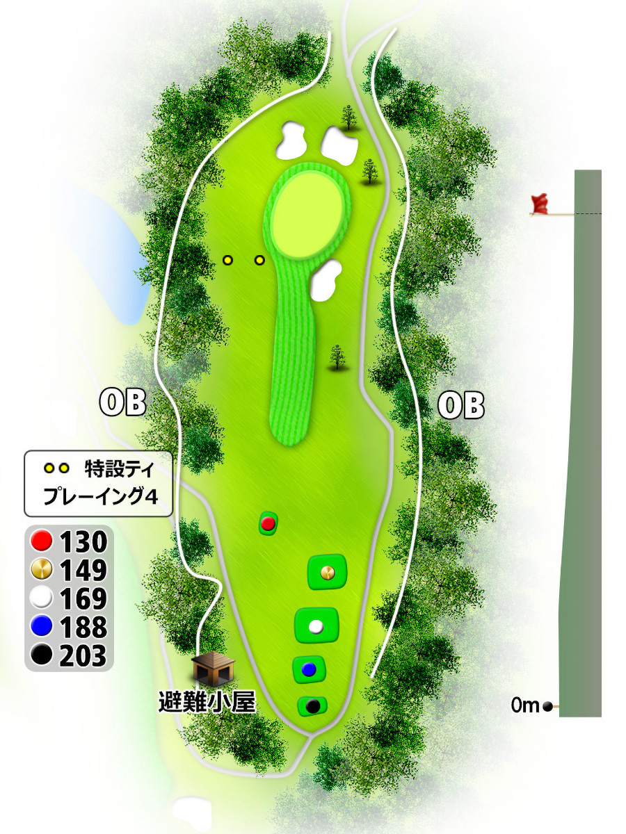 コムウッドゴルフクラブINコースHOLE12のコースレイアウト