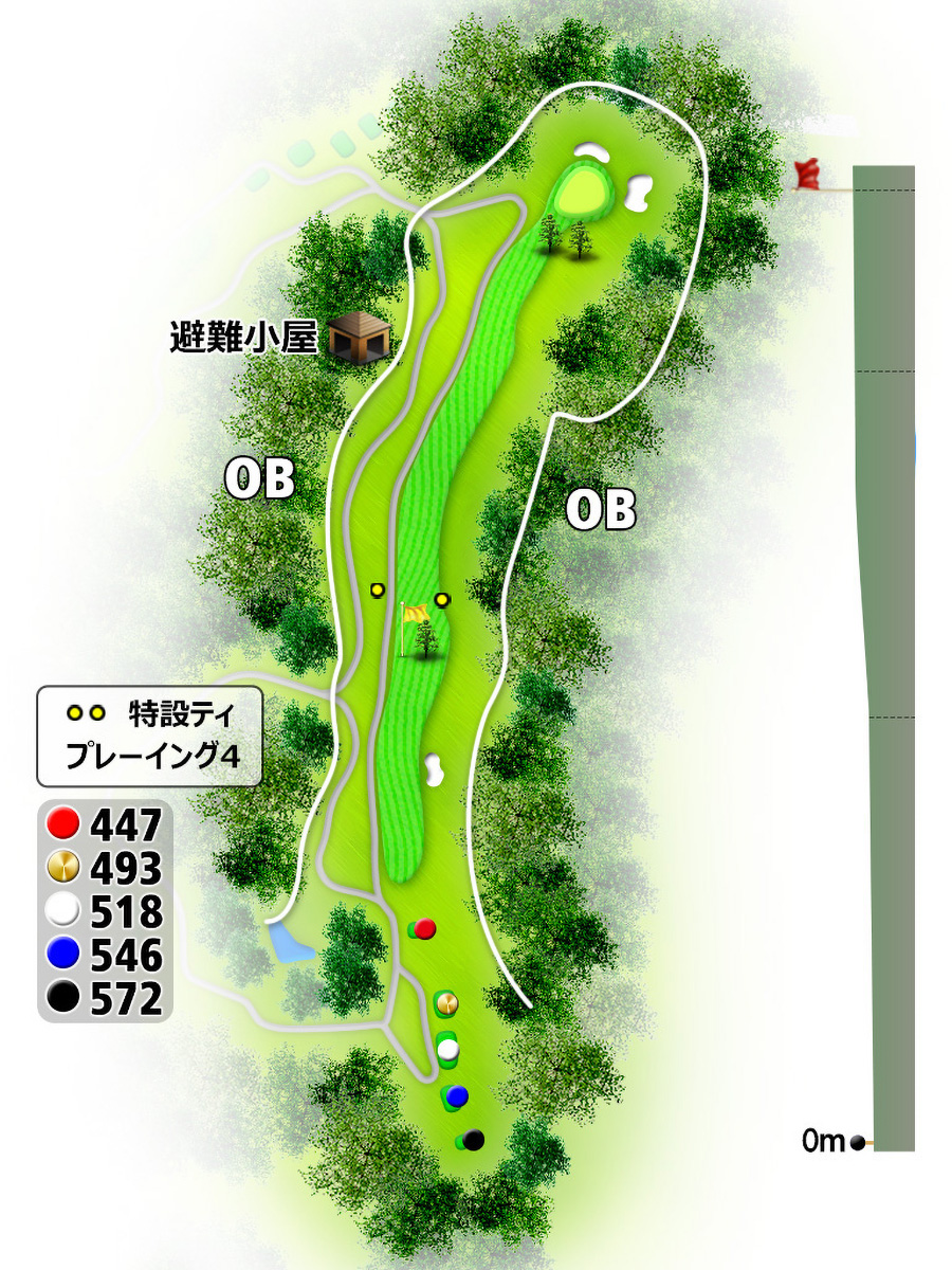 コムウッドゴルフクラブINコースHOLE17のコースレイアウト