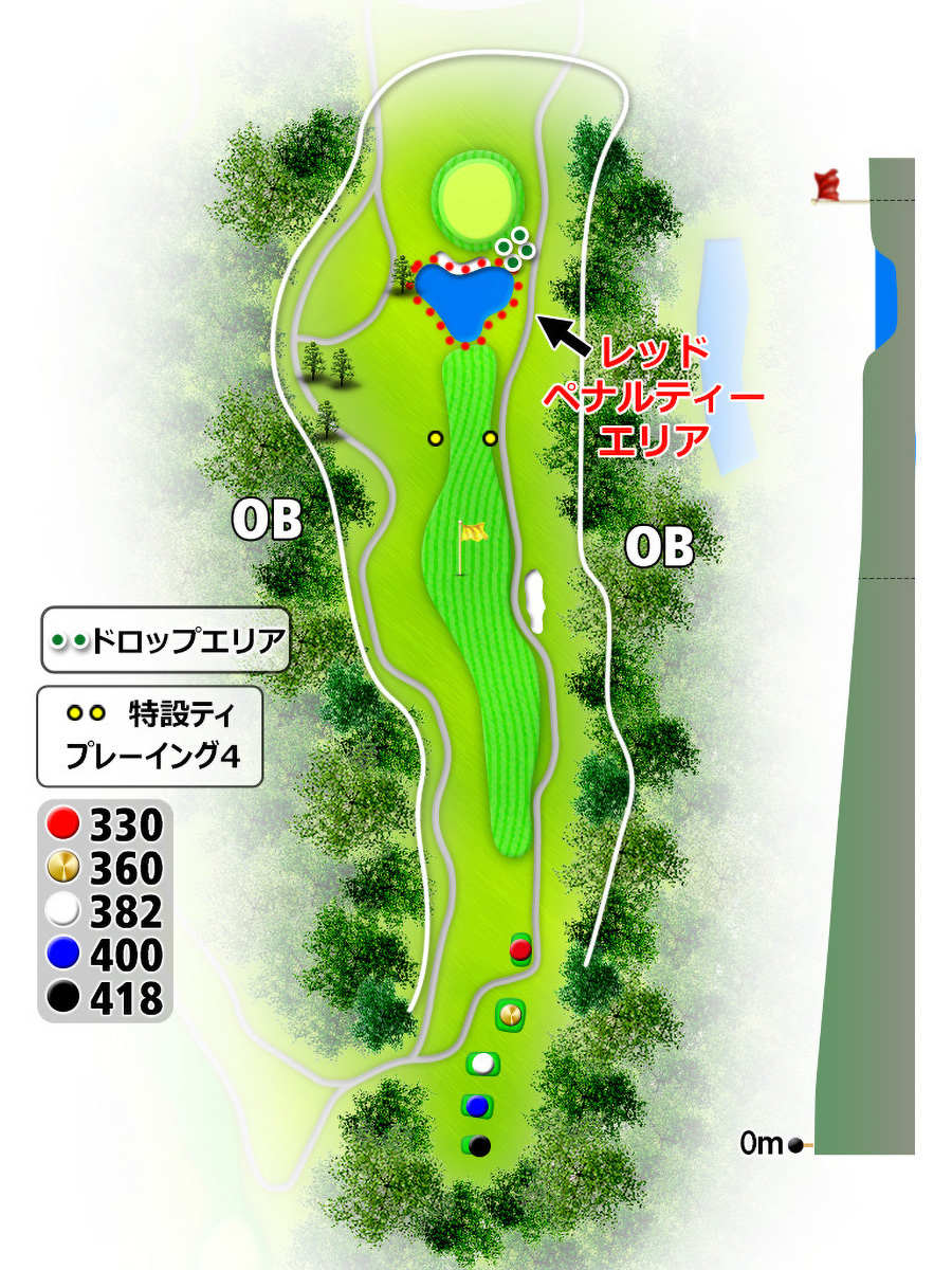 コムウッドゴルフクラブINコースHOLE18のコースレイアウト