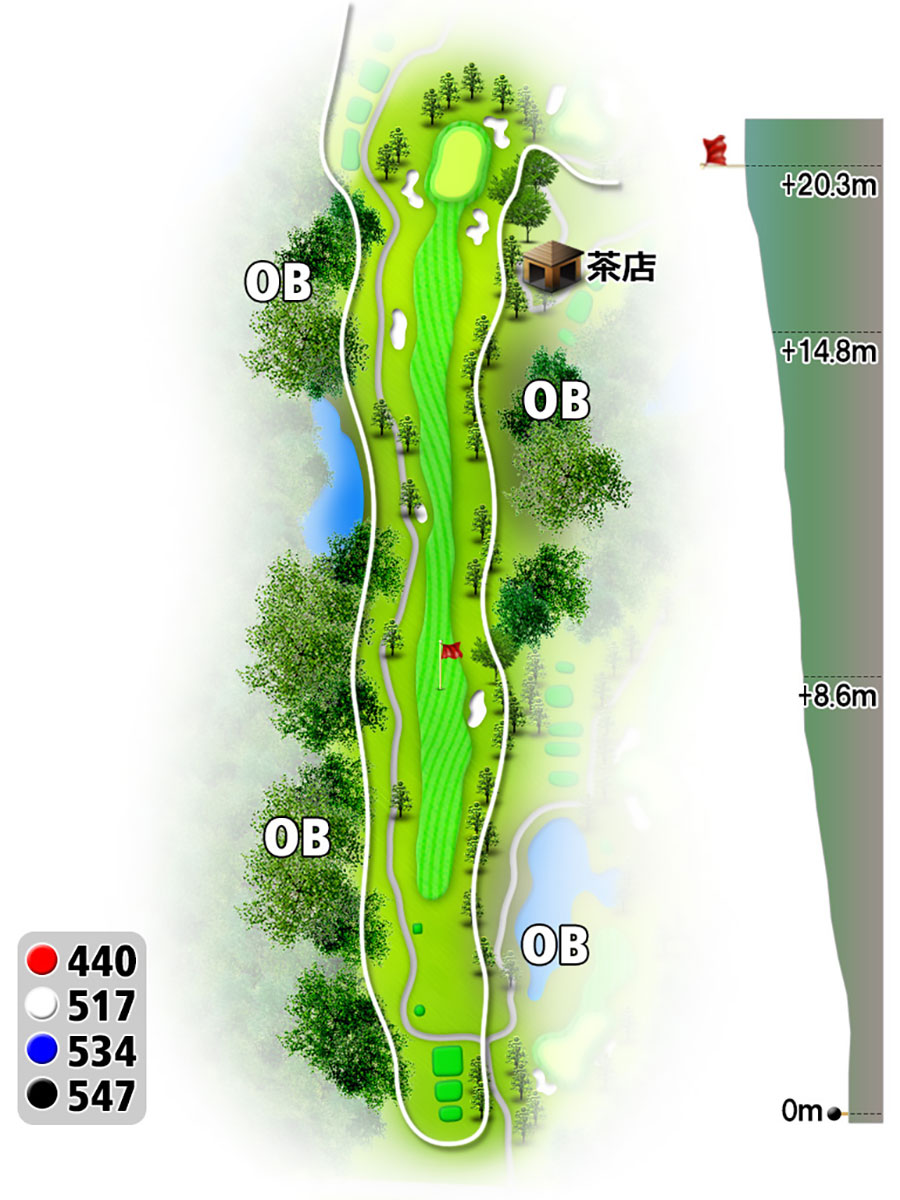 シプレカントリークラブOUTコースHOLE2のコースレイアウト