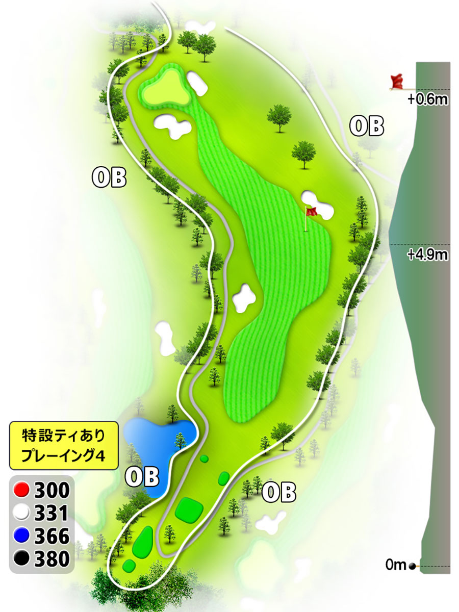 シプレカントリークラブOUTコースHOLE5のコースレイアウト