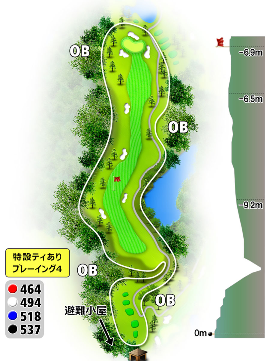 シプレカントリークラブOUTコースHOLE7のコースレイアウト