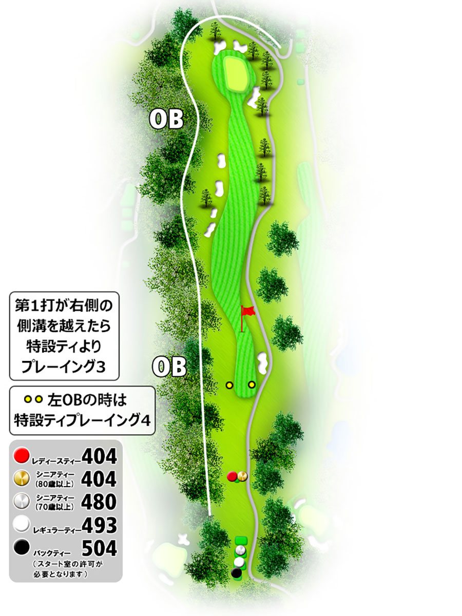 伊勢志摩カントリークラブINコースHOLE10のコースレイアウト