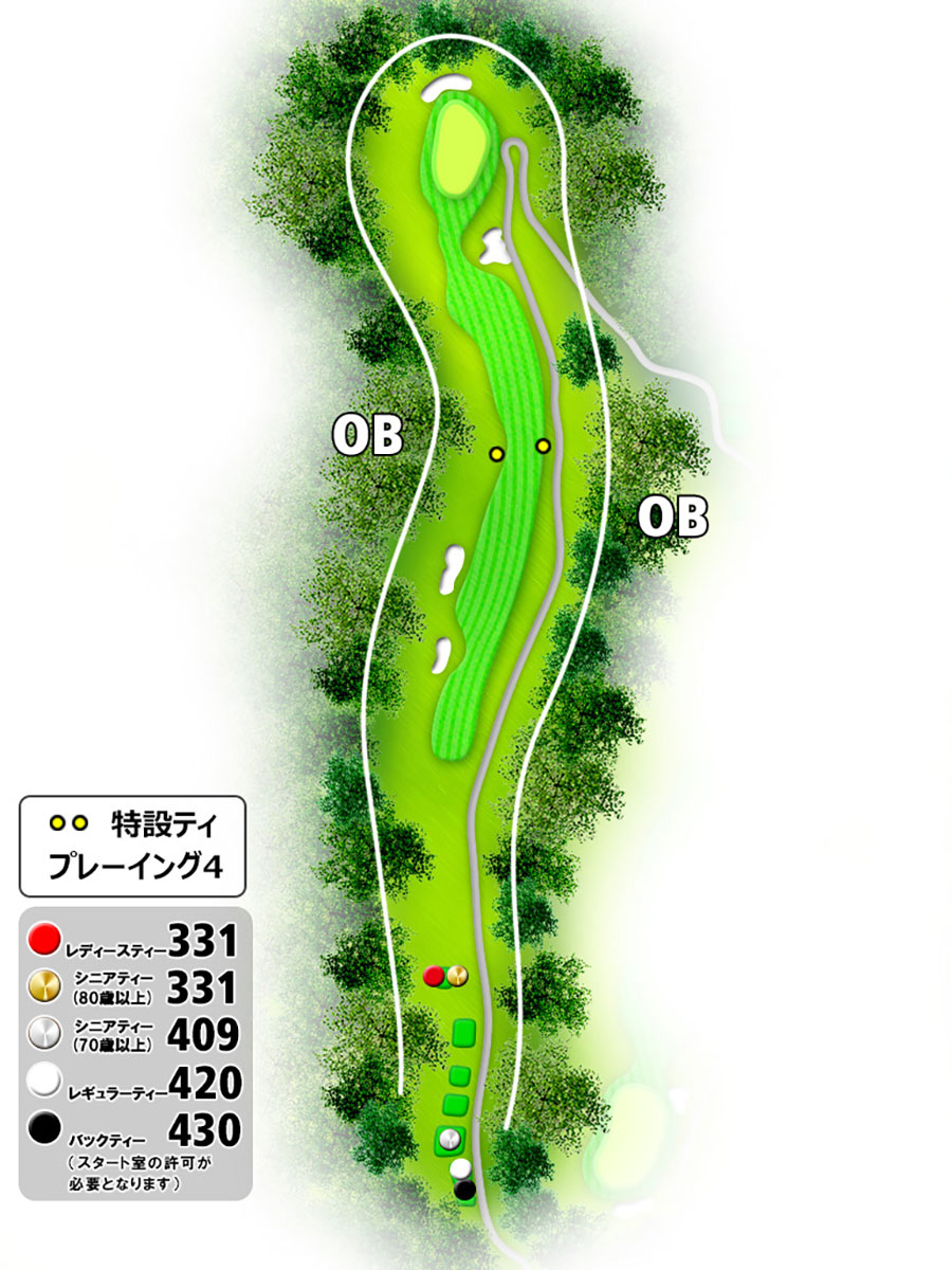 伊勢志摩カントリークラブINコースHOLE14のコースレイアウト