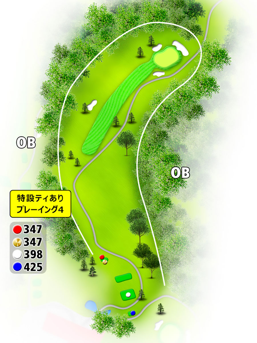 宮城蔵王カントリークラブINコースHOLE10のコースレイアウト