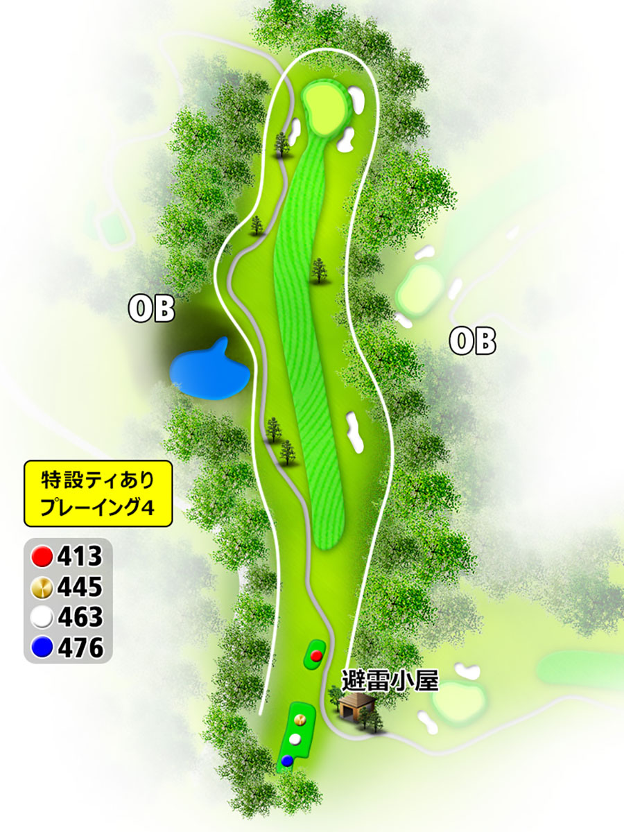宮城蔵王カントリークラブINコースHOLE17のコースレイアウト
