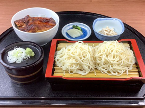 ミニうな丼とざる温麺セット