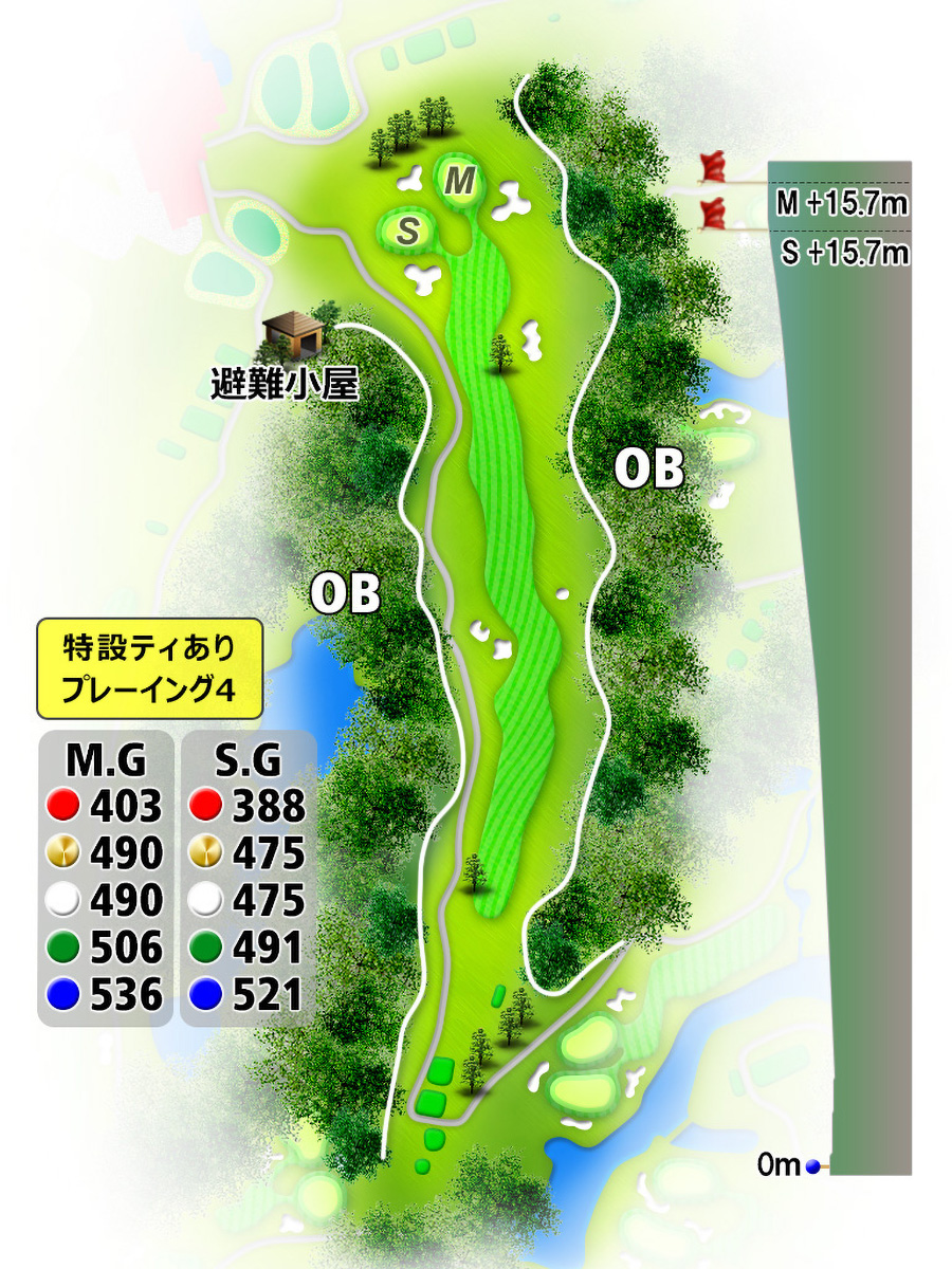 佐賀ロイヤルゴルフクラブOUTコースHOLE9のコースレイアウト