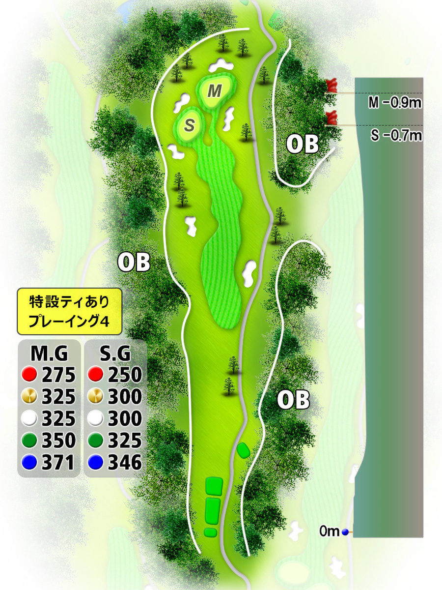 佐賀ロイヤルゴルフクラブINコースHOLE11のコースレイアウト